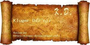 Kluger Döniz névjegykártya